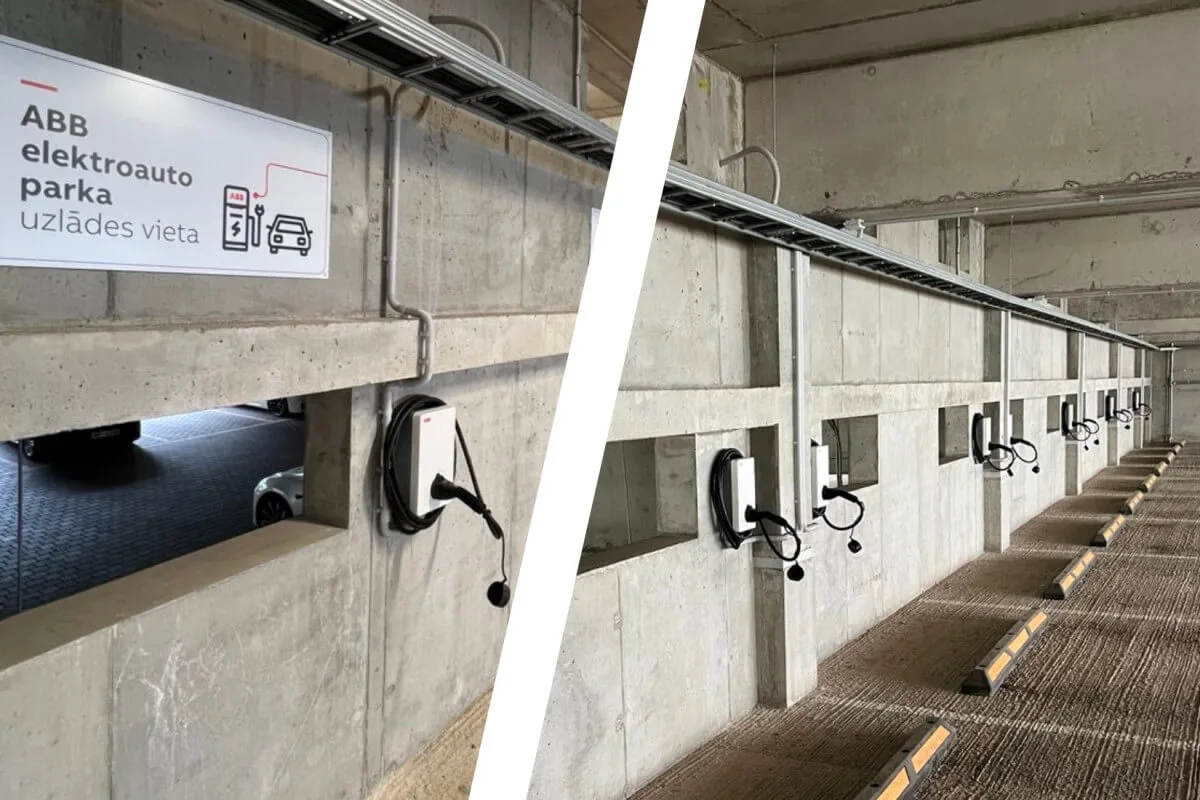 ABB uzlādes stacijas Mūkusalas biznesa centrā